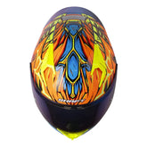Casco Shaft 526sp Evo Armored Naranja Azul Visor Iridium Azul 2